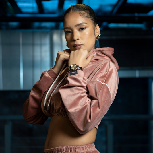 AWäKEN CROP HOODIE | DUSTY PINK